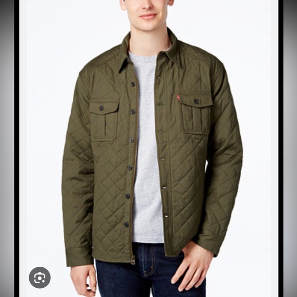 Levi's Other - Levi’s Olive Green Quilted Trucker Jacket Gingham Lining Size XL New